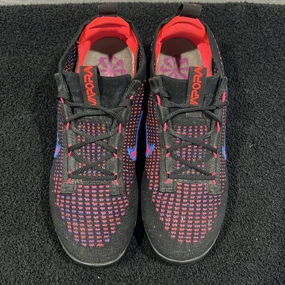 🔥🔥 NIKE Air Vapormax FLYKNIT 2021 Black/Pink/Blue Women Sz 8.5 - PERFECT - Picture 5 of 12